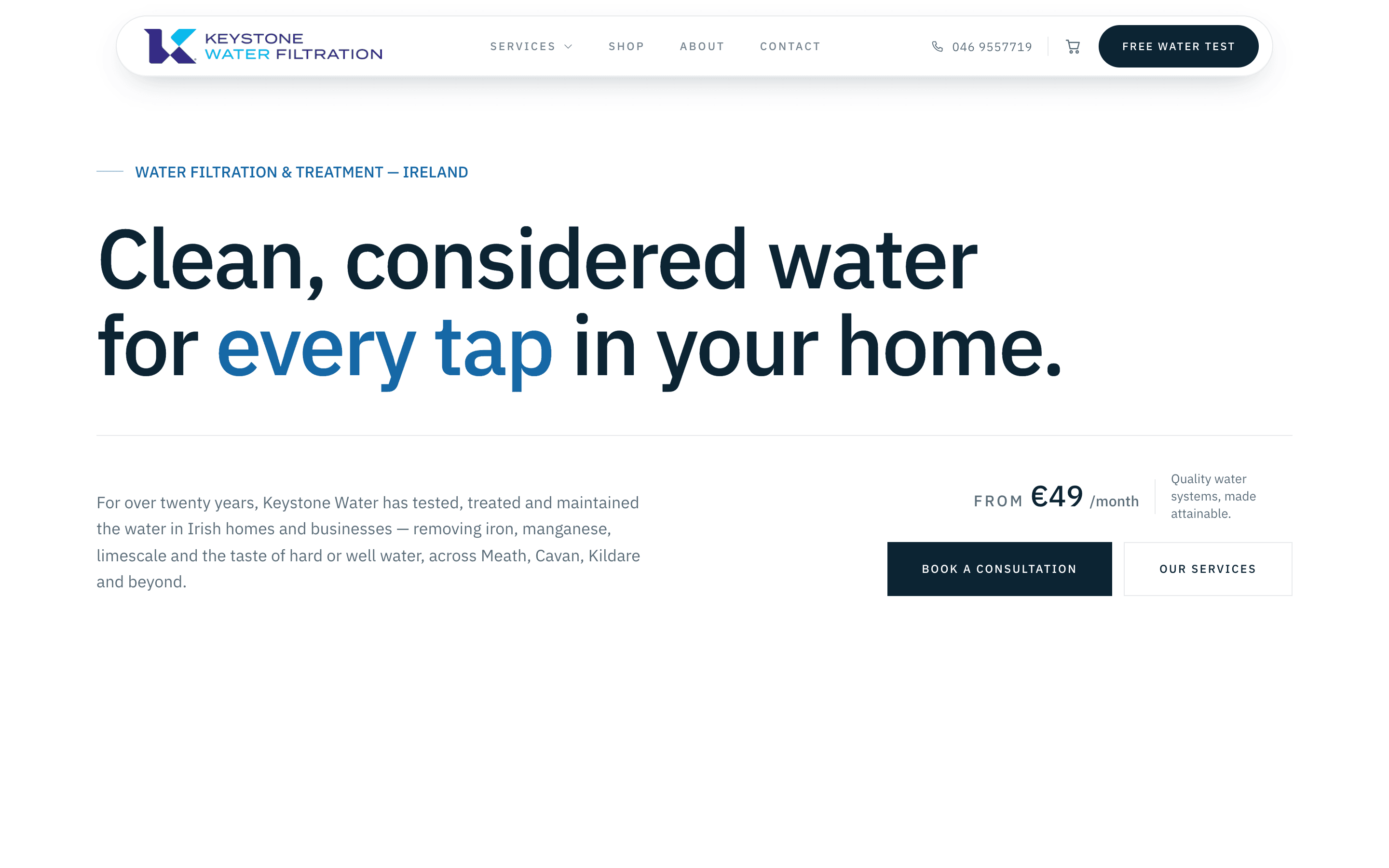 Keystone Water website